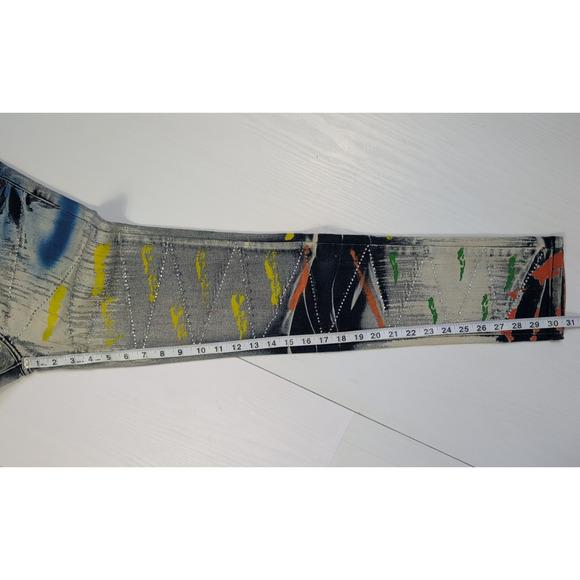 Navie Womens Splatter Studded Skinny Straight Leg Jeans 26 X 30 Stretch L - Picture 11 of 14